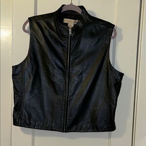 Apostrophe Black Leather Vest